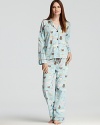 Wake up energized in coffee cup print pajamas from PJ Salvage.