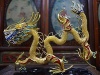 Vintage Chinese 22k Gold Guilded Cloisonne Flying Dragon Hanging Ornament