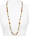 Lauren by Ralph Lauren channels exotic glamor with this beaded necklace. Crafted of 14 karat gold, its antique gold bead work and gorgeous marble-like stations have a far away feel.