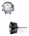 Dark and glamourous. Get noticed with this pair of Juicy Couture stud crystal earrings in a bold oversized cut.