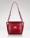 Polish off your look with this embossed leather shoulder bag from Milly. In perfect step with the brand's citified look, it features a structured shape and gleaming accents.