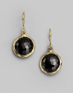 From the Lollipop Collection. Richly faceted black onyx drops sit within gleaming 18k yellow gold frames. Black onyx 18k yellow gold Drop, about 1 Diameter, about ½ Ear wire Imported