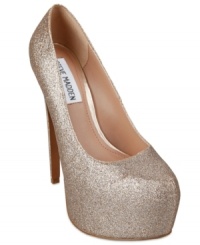 Take it to the max. Steve Madden's Dejavu platform pumps are so high that there's no way you'll ever be forgotten. Take it to the max. Steve Madden's Dejavu platform pumps are so high that there's no way you'll ever be forgotten.
