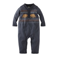 Tea Collection Baby-Boys Infant Bear Fairisle Romper, Blue, X-Small Tea Collection Baby-Boys Infant Bear Fairisle Romper, Blue, X-Small
