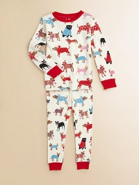The top dogs are dressed for their wintertime walk in this delightful cotton knit print.Ribbed contrast crewneckLong sleeves with contrast ribbed cuffsElastic-waist bottoms with contrast ribbed cuffsCottonMachine washImported The top dogs are dressed for their wintertime walk in this delightful cotton knit print.Ribbed contrast crewneckLong sleeves with contrast ribbed cuffsElastic-waist bottoms with contrast ribbed cuffsCottonMachine washImported