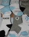 Converse Baby Socks- 6 Pack Infant Toddler (12-24 Months, Blue)