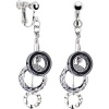 Handcrafted Cosmic Hematite Circular Clip Earrings MADE WITH SWAROVSKI ELEMENTS