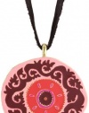 Lucky Brand Suzani Gold-Tone Pink Enamel Pendant Necklace