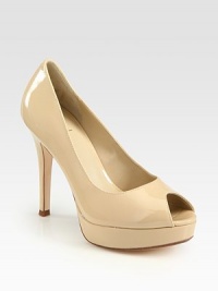A peep-toe covered in patent leather says sleek and sophisticated.Self-covered heel, 4½ (115mm) Self-covered platform, 1¼ (30mm) Compares to a 3¼ heel (80mm) Nike Air technology for extra cushion Leather lining and sole ImportedOUR FIT MODEL RECOMMENDS ordering one half size up as this style runs small. A peep-toe covered in patent leather says sleek and sophisticated.Self-covered heel, 4½ (115mm) Self-covered platform, 1¼ (30mm) Compares to a 3¼ heel (80mm) Nike Air technology for extra cushion Leather lining and sole ImportedOUR FIT MODEL RECOMMENDS ordering one half size up as this style runs small.