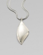 From the Palu Kapal Collection. Dramatic sterling silver design with a large leaf pendant dangling from a double snake chain.Sterling silver Length, about 32 Pendant length, about 4¼ Pendant width, about 1¾ Made in Bali