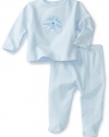 ABSORBA Baby-Boys Newborn Bear Friends Two Piece Footed Pant Set, Blue, 6/9