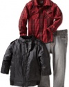 Kenneth Cole Boys 2-7 Pleather Jacket 3 Piece Pant Set