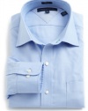 Tommy Hilfiger Men's Textured Slim Fit Solid Dress Shirt, Blue, 15.5 32-33