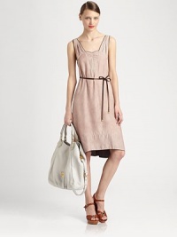 Pleated straps, hi-lo hem and a low v-back update this vintage-inspired silhouette. Sweetheart necklinePleated strapsSelf tie at waistHi-lo hemV-backBack zipperAbout 27 from natural waistViscoseDry cleanImportedModel shown is 5'10 (177cm) wearing US size 2. Pleated straps, hi-lo hem and a low v-back update this vintage-inspired silhouette. Sweetheart necklinePleated strapsSelf tie at waistHi-lo hemV-backBack zipperAbout 27 from natural waistViscoseDry cleanImportedModel shown is 5'10 (177cm) wearing US size 2.