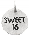 Happy Birthday! Celebrate a special occasion in every teenager's life with Rembrandt's Sweet 16 charm. Set in sterling silver. Approximate drop: 1 inch.