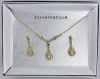 CHARTER CLUB Jewelry Set, Gold-Tone Teardrop Pendant with Crystals; Necklace and Earring Set