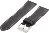 Hadley-Roma Men's MSM906RA-240 24-mm Black Genuine Leather Watch Strap