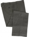 Calvin Klein Mens Flat Front Solid Gray Wool Dress Pants