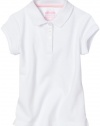 Nautica Sportswear Kids Girls 7-16 Short Sleeve Polo With Pico, White, Large