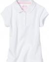 Nautica Sportswear Kids Girls 7-16 Short Sleeve Polo With Pico, White, Large