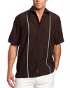 Cubavera Men's Short Sleeve Tuck Front Insert Panel Pickstitch Shirt
