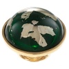 Kenneth Jay Lane Huge Emerald Green Cabochon Goldtone Dome Ring Adj Size 5-7.5