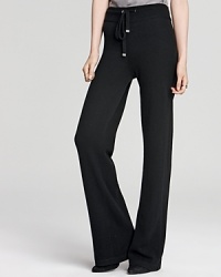 Incorporate comfort into your wardrobe with these decadent cashmere Magaschoni drawstring pants, the perfect choice when you're headed out into the day and the winter winds are in effect. Incorporate comfort into your wardrobe with these decadent cashmere Magaschoni drawstring pants, the perfect choice when you're headed out into the day and the winter winds are in effect.