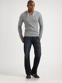 An all-time favorite, fashioned in an easy fitting, slim-straight silhouette with medium fading and whiskering.Five-pocket styleInseam, about 32CottonMachine washMade in USA An all-time favorite, fashioned in an easy fitting, slim-straight silhouette with medium fading and whiskering.Five-pocket styleInseam, about 32CottonMachine washMade in USA