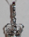 Juicy Couture Charm Silver Crown 3D Charm w Clear Pave Accents Silver Bracelet Charm YJRU4614