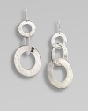 Three, sleek sterling silver links in a classic drop design. Sterling silverDrop, about 2.12French wire backImported 
