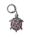 Dive deep into stylish waters. Fossil's adorable turtle charm is crafted in vintage silver tone mixed metal with a vibrant mix of multicolored, round-cut crystals. Approximate length: 1 inch.