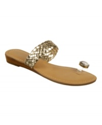 Twinkle toes. Show off your perfect pedicure with the revealing Turin demi-wedge sandals from Carlos by Carlos Santana. Twinkle toes. Show off your perfect pedicure with the revealing Turin demi-wedge sandals from Carlos by Carlos Santana.