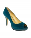 Expand your wardrobe with the perfectly poised and always versatile Danee peep-toe pumps by Nine West.