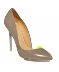Nothing boring about this neutral. L.A.M.B.'s Harlie single sole pumps feature a dramatic sole that's sure to get attention. Nothing boring about this neutral. L.A.M.B.'s Harlie single sole pumps feature a dramatic sole that's sure to get attention.