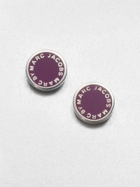 A charming style with glossy enamel accents on a logo design. EnamelRhodium and palladium-plated brassSize, about .5Post backImported A charming style with glossy enamel accents on a logo design. EnamelRhodium and palladium-plated brassSize, about .5Post backImported