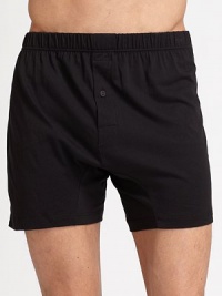 Superior softness and support defines this cotton jersey boxer short, finished in a more relaxed, classic fit for added comfort.Elastic waistbandButton-flyCottonMachine washImported