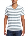 Calvin Klein Jeans Men's Reverb Short Sleeve Stripe V-Neck Tee