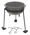 Bayou Classic CI-7404, 4-Gal. Cast Iron Jambalaya Pot, Tripod Stand with Foot Pads, and 2 Lift Hooks