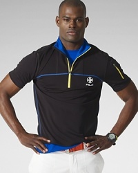 Expertly crafted from moisture-wicking microfiber with mesh insets and reflective graphics, this half-zip mockneck is designed for maximum performance and comfort. Expertly crafted from moisture-wicking microfiber with mesh insets and reflective graphics, this half-zip mockneck is designed for maximum performance and comfort.