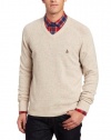 Original Penguin Men's Long Sleeve Donegal Saddle R V-Neck Sweater