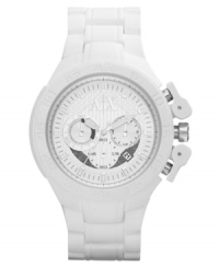 Look fresh and sharp this season: this AX Armani Exchange watch features pristine white style. Look fresh and sharp this season: this AX Armani Exchange watch features pristine white style.