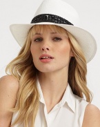 A bold, bejeweled brim lends a modern update to this timeless silhouette.PaperBrim, about 2½ wideMade in Italy of imported fabric