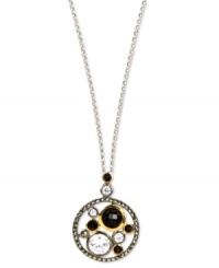 An intriguing cluster of beautiful accents makes this Judith Jack necklace a stunning must-have. Pendant features 14k gold plating, onyx (1-3/8 ct. t.w.), cubic zirconia (3-1/4 ct. t.w.) and marcasite (3/8 ct. t.w.). Set in sterling silver. Approximate length: 16 inches. Approximate drop: 1-1/10 inches. An intriguing cluster of beautiful accents makes this Judith Jack necklace a stunning must-have. Pendant features 14k gold plating, onyx (1-3/8 ct. t.w.), cubic zirconia (3-1/4 ct. t.w.) and marcasite (3/8 ct. t.w.). Set in sterling silver. Approximate length: 16 inches. Approximate drop: 1-1/10 inches.