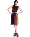 Decked out in pleats and colorblocked in lush fall hues, this dress from BCBGMAXAZRIA is a must-have.