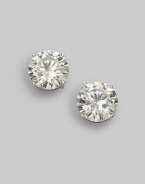 EXCLUSIVELY AT SAKS. A must-have classic design in sparkling cubic zirconia.Cubic zirconia Sterling silver Post backs Diameter, about ¼ Imported 