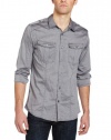 Marc Ecko Cut & Sew Men's Pinpoint Oxford Military Woven Shirt