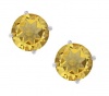 Sterling Silver 925 Genuine Citrine 5mm Brilliant Round Stud Earrings [Jewelry]