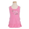 Lipstik Pink Heart Sequin Racer back Top Girl 2T