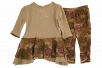 Calvin Klein Jeans 2 Piece Infant Set - Top & Leggings Brown 12 Months Calvin Klein Jeans 2 Piece Infant Set - Top & Leggings Brown 12 Months