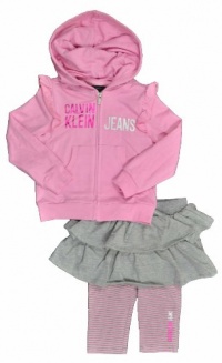 Calvin Klein Girls 2-6X Hoodie With Skeggings Calvin Klein Girls 2-6X Hoodie With Skeggings